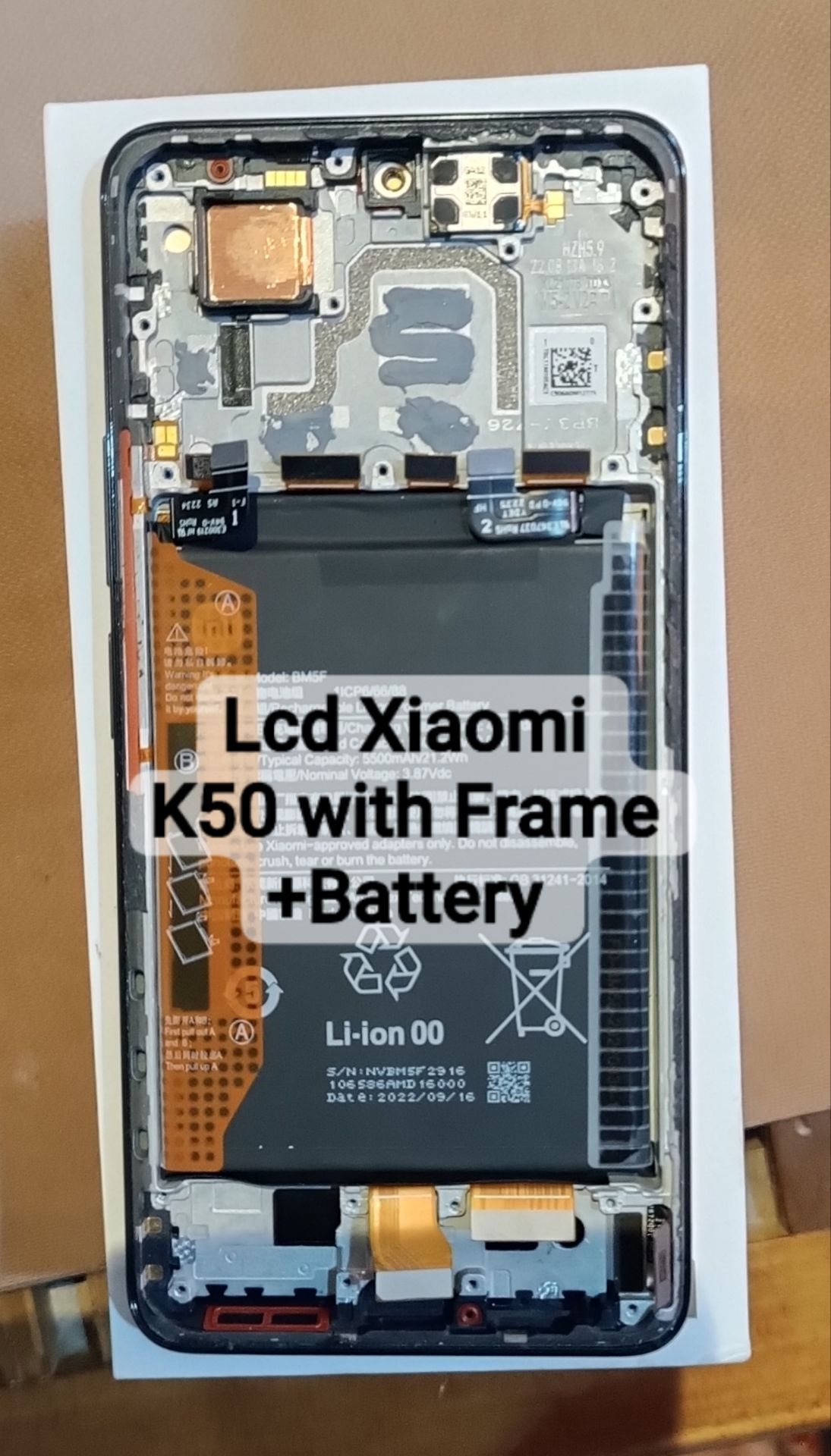 LCD XIAOMI K50 WITHFRAME ROKARI + BATTERY